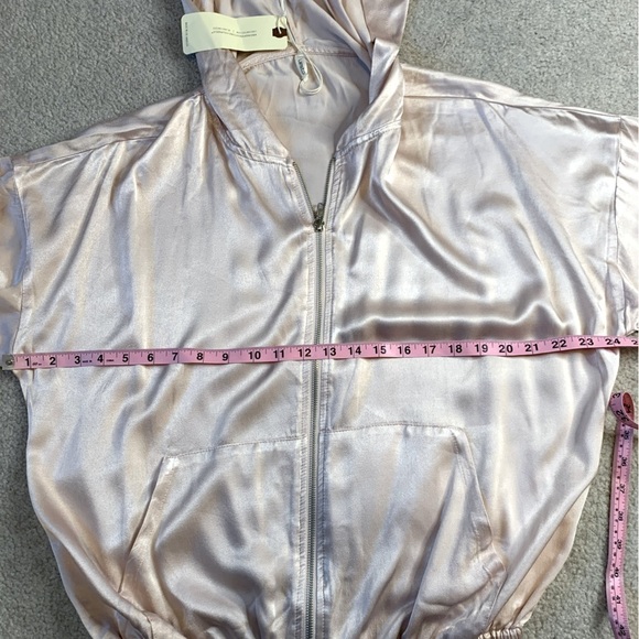 NWT Lanston Zip Up Hooded Jacket Women Size Large Blush Pink - Picture 4 of 6